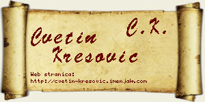 Cvetin Kresović vizit kartica